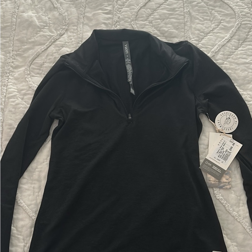 Vuori Women's Black Quarter-Zip Sweatshirt